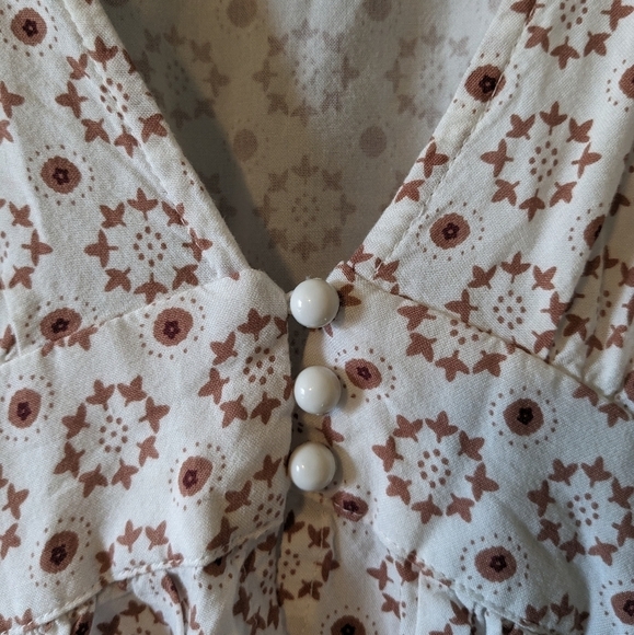 Dizzy Lizzy Boho Flowy Button Front Top Size S - Picture 2 of 8